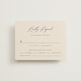 "Love Story" - RSVP Cards in Mocha by Jennifer Postorino - Front