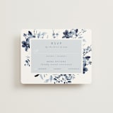 "Love Story" - RSVP Cards in Indigo by Leah Bisch - Front