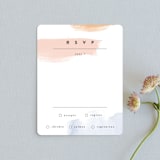"Watercolor Wisp" - RSVP Cards in Blush by Ariel Rutland - Front