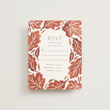 "Watercolor Fallen Leaves" - RSVP Cards in Copper by Katharine Watson - Front