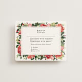 "Peonies Forever" - RSVP Cards in Coral by Susan Moyal - Front