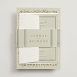 "Framed Floral" - RSVP Cards in Mustard by Baumbirdy - Assembled with Belly Band