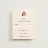 "Leaf Print" - RSVP Cards in Rust by Katharine Watson - Front