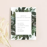 "Foliage Wreath" - RSVP Cards in Evergreen by Grace Kreinbrink - Front