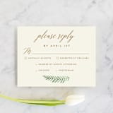 "Painted Ferns" - RSVP Cards in Cream by Amy Kross - Front