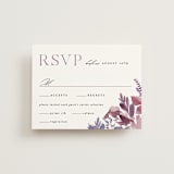 "Romantic Florals" - RSVP Cards in Violet by Hooray Creative - Front