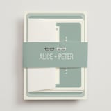 "Shades" - RSVP Cards in Celadon by Olive and Violet - Assembled with Belly Band