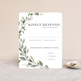 "Watercolor Wreath" - RSVP Cards in Linen by Katrina Crouch - Front