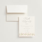 "Rosebud" - RSVP Cards in Peony by Baumbirdy - RSVP with Envelope
