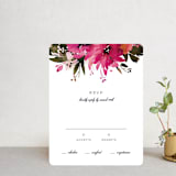 "Peeking Florals" - RSVP Cards in Fuchsia by Lori Wemple - Front