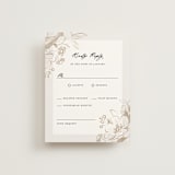 "Sketched Flora" - RSVP Cards in Cream by Paper Raven Co. - Front
