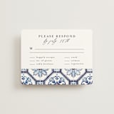 "watercolor azulejo" - RSVP Cards in Azure by Anastasia Makarova - Front