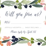 "Watercolor Wreath" - RSVP Cards in Grapefruit by Yao Cheng Design - Detail