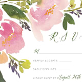 "Watercolor Floral" - RSVP Cards in Olive by Yao Cheng Design - Detail