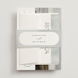 "Panoramic" - RSVP Cards in Cloud by Heather Schertzer - Assembled with Belly Band