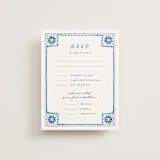 "watercolor tile" - RSVP Cards in Navy by Anastasia Makarova - Front
