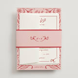 "Love in Bloom" - RSVP Cards in Brick by Julia Liverton - Assembled with Belly Band