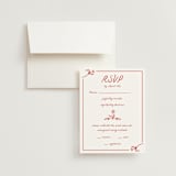 "Love in Bloom" - RSVP Cards in Brick by Julia Liverton - RSVP with Envelope