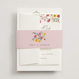 "Wildflower Wreath" - RSVP Cards in Peony by Yaling Hou Suzuki - Assembled with Belly Band