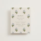 "Blockprint" - RSVP Cards in Almond by Olivia Kanaley Inman - Front
