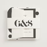 "monogram square" - RSVP Cards in Charcoal by Lori Wemple - Assembled with Belly Band
