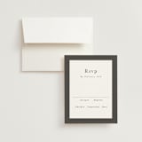 "monogram square" - RSVP Cards in Charcoal by Lori Wemple - RSVP with Envelope