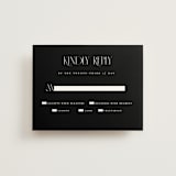 "Black-Tie" - RSVP Cards in Noir by Benita Crandall - Front