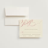 "Winter Flourish" - RSVP Cards in Petal Pink by Annie Clark - RSVP with Envelope
