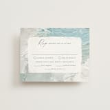 "Tidal Wave" - RSVP Cards in Aqua by Hooray Creative - Front