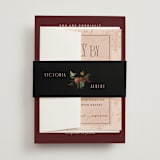 "Museum" - RSVP Cards in Burgundy by Nazia Hyder - Assembled with Belly Band