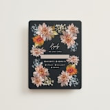 "Dahlia Season" - RSVP Cards in Navy by Olivia Kanaley Inman - Front