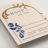 "Gilded" - RSVP Cards in Cerulean by GeekInk Design - Detail