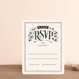 "Alabaster Florals" - RSVP Cards in Slate by Jennifer Wick - Front