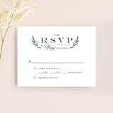 "Elegant Crest" - RSVP Cards in Forest Green by Alethea and Ruth - Front