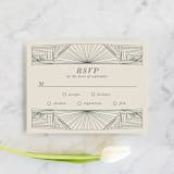 "Art Deco Frame" - RSVP Cards in Coal by Caitlin Mac - Front