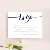 "Love" - RSVP Cards in Navy by Shannon Chen of Four Wet Feet Studio - Front