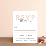"Twirl Monogram A" - RSVP Cards in Blush by Ariel Rutland - Front
