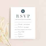 "Wedding Stamp" - RSVP Cards in Navy by Kasia Labocki - Front