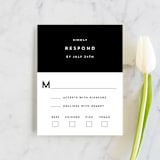 "Elan" - RSVP Cards in Tuxedo by Griffinbell Paper Co. - Front