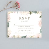 "Garden Wedding" - RSVP Cards in Blush by Susan Moyal - Front