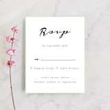 "Dressed in White" - RSVP Cards in Cloud by Angela Garrick - Front