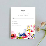 "Technicolor Flora" - RSVP Cards in Poppy by Angela Marzuki - Front