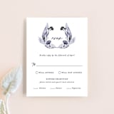 "feathers & florals" - RSVP Cards in Dusk by Olivia Raufman - Front