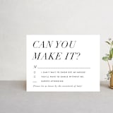 "Bad Dancing" - RSVP Cards in Dove by Amy Payne - Front