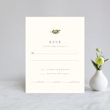 "Watercolor Laurels" - RSVP Cards in Leaf by Katharine Watson - Front