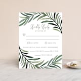"Green leaf frame" - RSVP Cards in Limestone by Yaling Hou Suzuki - Front