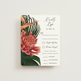 "Tropical Bouquet" - RSVP Cards in Basil by Elly - Front