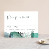 "Feathery Painted" - RSVP Cards in Teal by Erika Firm - Front