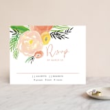"Posie Garden Bouquet" - RSVP Cards in Peach by Erika Firm - Front
