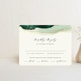 "Flow" - RSVP Cards in Emerald by Three Kisses Studio - Front
